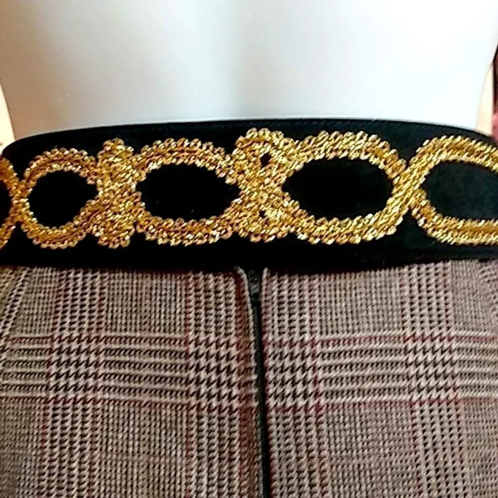 Vintage  genuine suede leather belt